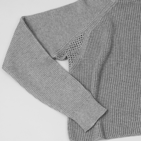 NWT LUNYA Grey Waffleknit Crop Sweater - Picture 2 of 8